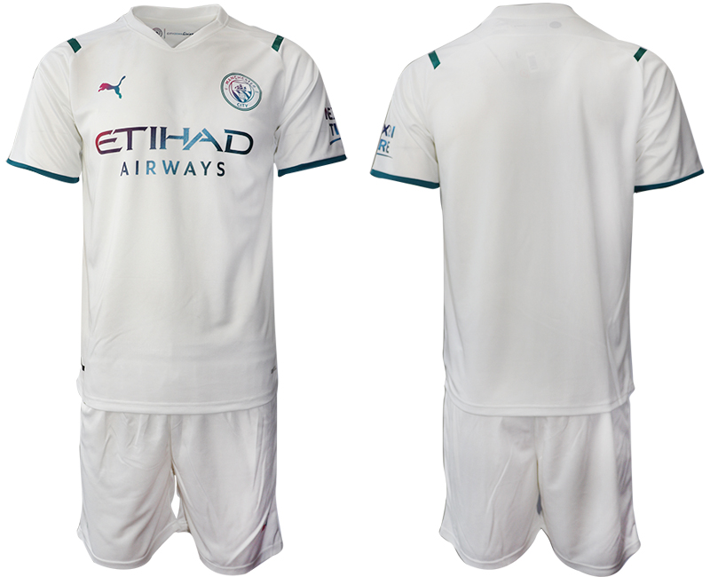 Men 2021-2022 Club Manchester City away White blank Soccer Jersey->manchester city jersey->Soccer Club Jersey